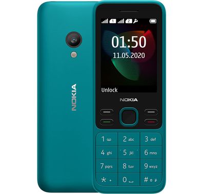Nokia 150 (2020) Feature Phone, Dual SIM, 2.4 inches Display and expandable MicroSD up to 32GB, Cyan - Blue