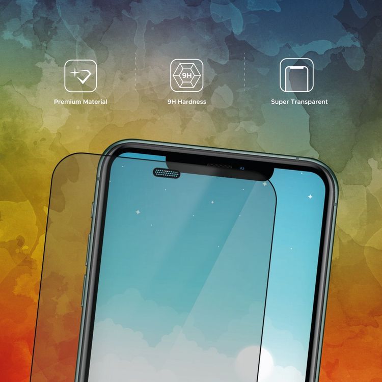 Liberty Guard Matte Full Cover Rounded Edge Screen Protector for iPhone 11 Pro with Dust Filter, Anti Shock & Anti Impact - Black