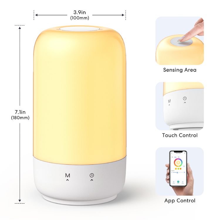 Meross Smart Wi-Fi Ambient Table Lamp With RGB Lights - White