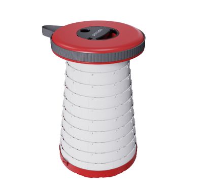 Porodo Camping Telescopic LED (White/Yellow) Stool - Red