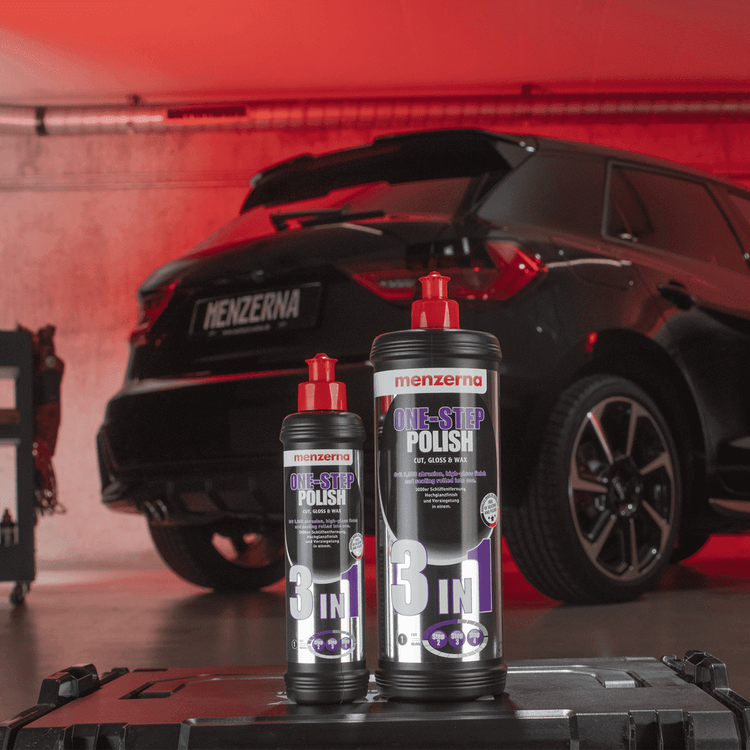 Menzerna 3 in 1 One Step Polish - Medium Cut Polish, High-Gloss Finish, and Seal in One, Silicone Free, 1000ml - Black