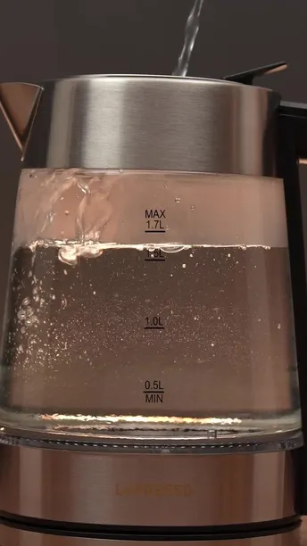 LePresso Illuminated Glass Kettle in UAE | 1.7L Capacity, Keep Warm Option, Quick Heating - Black| (LPCFFM0008-BK)