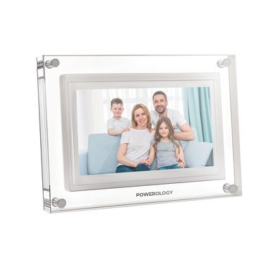 Powerology Digital Photo Display with 10" IPS Smart Frame, 1280×800 pixels Resolution, Smart Photo Centering, 32GB Built-in Storage, Android 6.0 OS, Wireless Instant Sharing