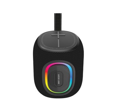 Green Lion Pristone Wireless Speaker, 1200mAh Battery Capacity, 6-7 Hours Play Time, Type-C Charging Port, Waterproof, RGB Light & Multiple Lighting Effects, 10m Bluetooth Distance - Black