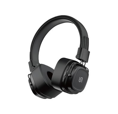 Porodo Soundtec Vintage Wireless ENC Headphones, Up to 12 Hours Battery Life, 10m Transmission Distance, 350mAh Battery Capacity, 2 Hours Recharge Time  - Black