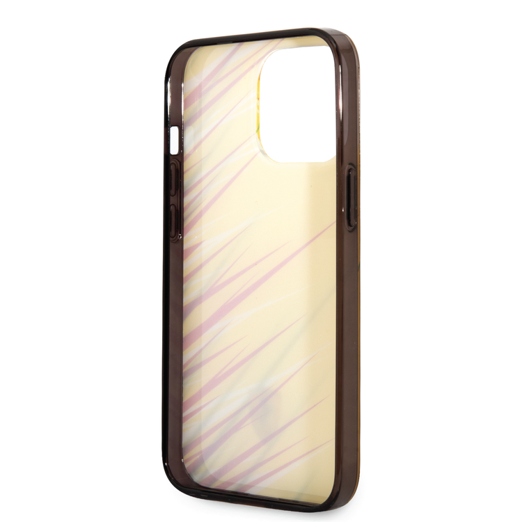 Ferrari PC/TPU Case with Double Layer Grass Print iPhone 14 Pro Compatibility - Yellow