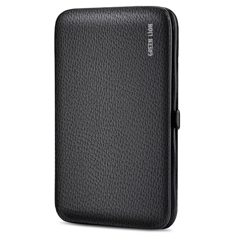  مجموعة أدوات مانيكير وباديكير 15 في 1 من غرين ليون، مجموعة مقص أظافر من جلد البولي يوريثان المقاوم للصدأ ، مجموعة أدوات غير قابلة للانزلاق ، مجموعة أدوات تجميل محمولة للسفر للجنسين ، العناية بالوجه والبشرة والأظافر - أسود