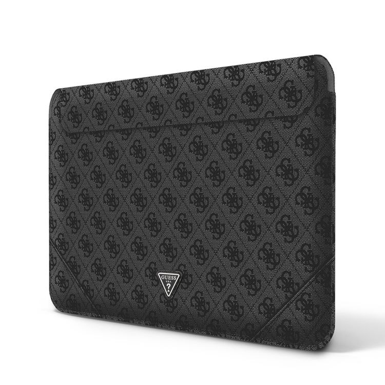 CG Mobile Guess GUCS16P4TK  4G Uptown PU Computer Sleeve with Metal Triangle Logo 16" Protection Bag for or Macbook / Laptop up to 16 inches, Suitable for Outdoor - Black