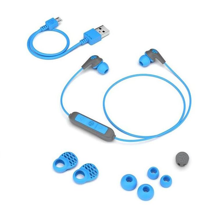 JLAB JBuds Pro Wireless Signature Earbuds, Built-in Microphone, Track Controls, 150 Hours Standby Time, 1.5 Hours Earbud Charging Time - Blue/Gray