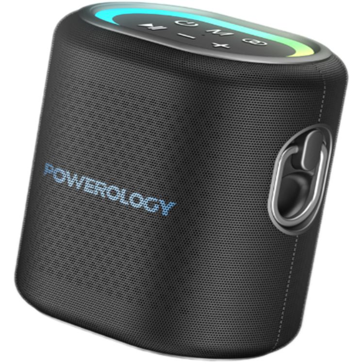 Powerology Portable Loud Speaker, 4000mAh Battery Capacity, Bluetooth Version 5.0, 3-4 Hours Charging Time, 8 Hours Working Time - Black