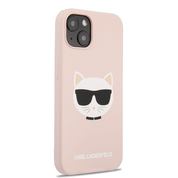 CG MOBILE Karl Lagerfeld Liquid Silicone Case Choupette Head Compatible for iPhone 13 (6.1") Easy Access to All Ports, Anti-Scratch, Shock Absorption