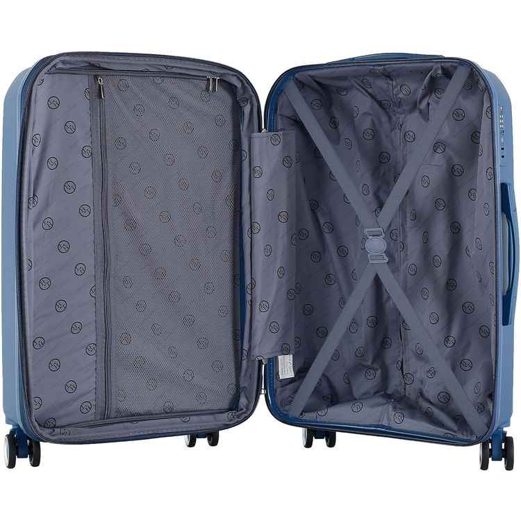 H.T Luggage Bag, Hard Case Polypropylene (PP) Material, Expandable, Telescopic Handle, Scratch Resistant, TSA Lock, Medium Case Size - Teal