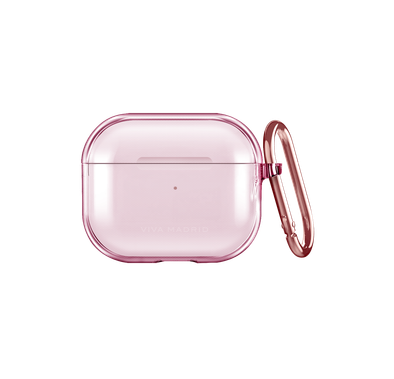 Viva Madrid Clar Max Case for AirPods 3 with Rose Gold Keychain, Scratch & Drop Resistant, Dustproof & Absorbing Protective Silicone Cover Suitable with Wireless Chargers Pink