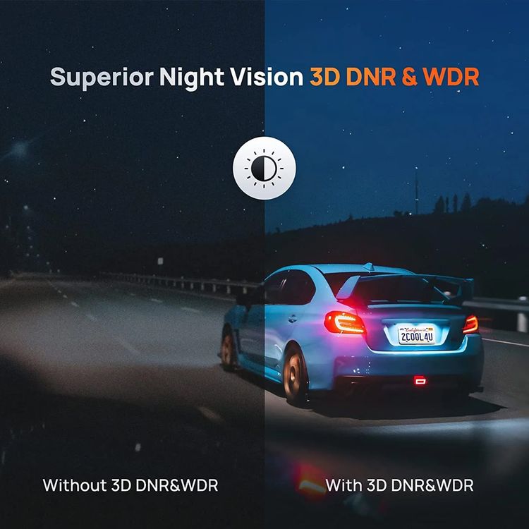 70mai Smart Dash Cam Pro Plus Sets A500S, 5Mp Resolution, Free Wifi, 24Hours Parking Monitor, 140 Degree Wide View Angle, Dual Video Recording