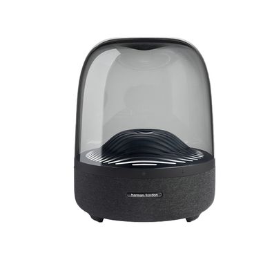 Harman Kardon Aura Studio 3 Wireless Bluetooth Stereo Speaker with Elegant Ripple Effect Lighting, Exceptional 360-Degree Sound, Iconic Anywhere - Black