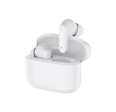 Green Lion Brooklyn True Wireless Earbuds with Voice Assistant, 4 Hours Playtime, Built-in Microphone, HiFi Sound, Touch Control, Dual-Mic - White