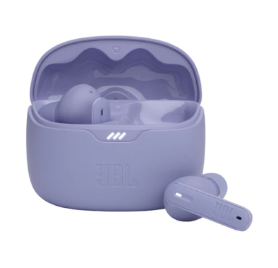 JBL Tune Beam True Wireless Earbuds In-Ear with Mic, Water & Dust Resistant, Bluetooth 5.3, Ambient Aware & Talk Thru, Multi-Point Connection, Active Noise Cancelling, Touch Control, Fast Charge - Purple