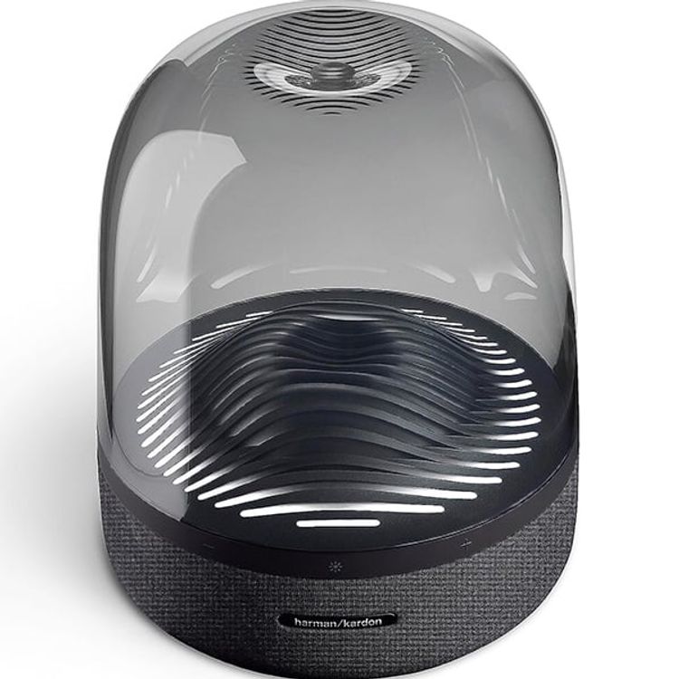 Harman Kardon Aura Studio 4 Wireless Stereo Speaker, Superior Sound performance, Unique diamond-effect lighting that dances to the music - Black