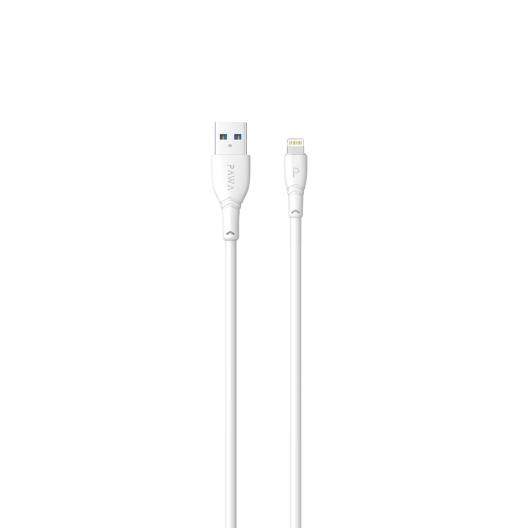 باوا شاحن سفر صلب بمنفذ يو أس بي مزدوج 2.4 أمبير مع كابل لايتنينج - أبيض