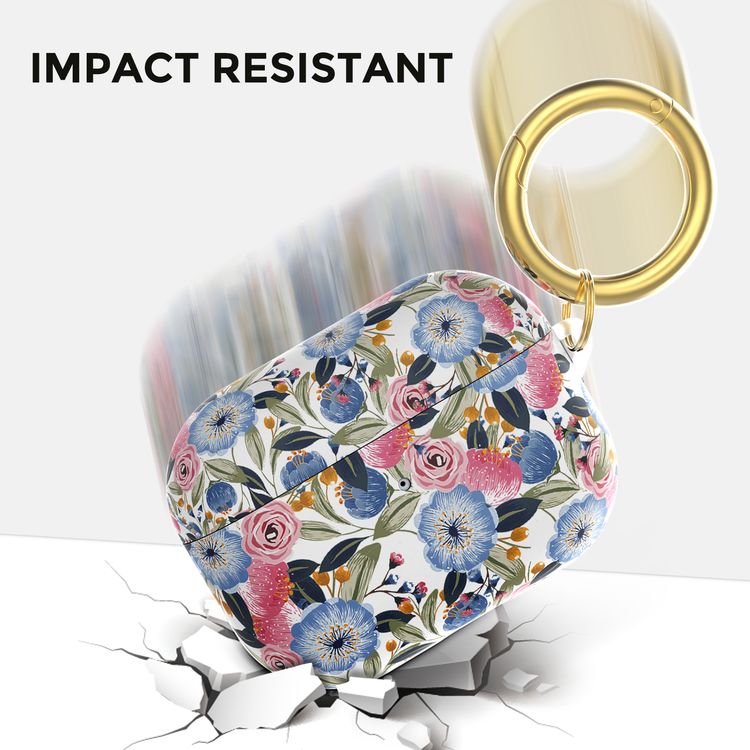 AhaStyle Premium TPU Rugged Hard Shell Design Case with Anti-Lost Ring Compatible for AirPods Pro, Scratch Resistant, Shock Absorption, Drop Protection, & Dustproof Protective Hard Shell Cover Suitable with Wireless Charging -