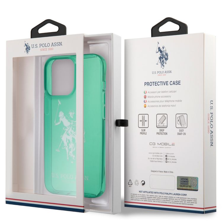 US Polo Assn Full TPU DH Logo Flou Case for iPhone 13 Pro Max ( 6.7 ) - Green
