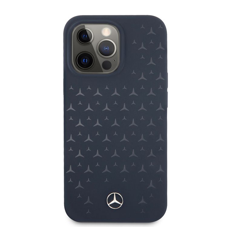 CG MOBILE Mercedes Benz Liquid Silicone Case With Stars Pattern Compatible for iPhone 13 Pro (6.1") Anti-Scratch, Easy Access to All Ports, Drop Protection