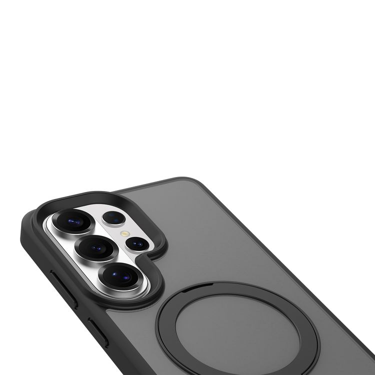 Levelo Verona MagSafe Kickstand Hybrid Case for Samsung S26 Ultra, Shock-Resistant Bumper, Multi-Functional Ring Kickstand, Drop protection - Black