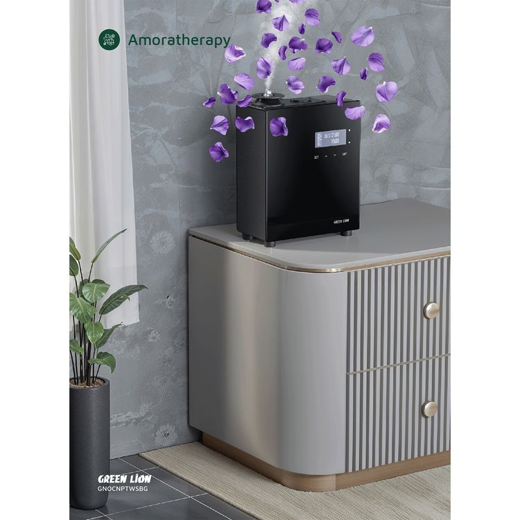 Green Lion Smart Scent Pro Fragrance Diffuser with Fragrance Bottle, Smart App Control, Quiet Operation, 5 Timer Settings, HVAC Connect, Aromatherapy, Wall-Mount, Security Lock - Black 