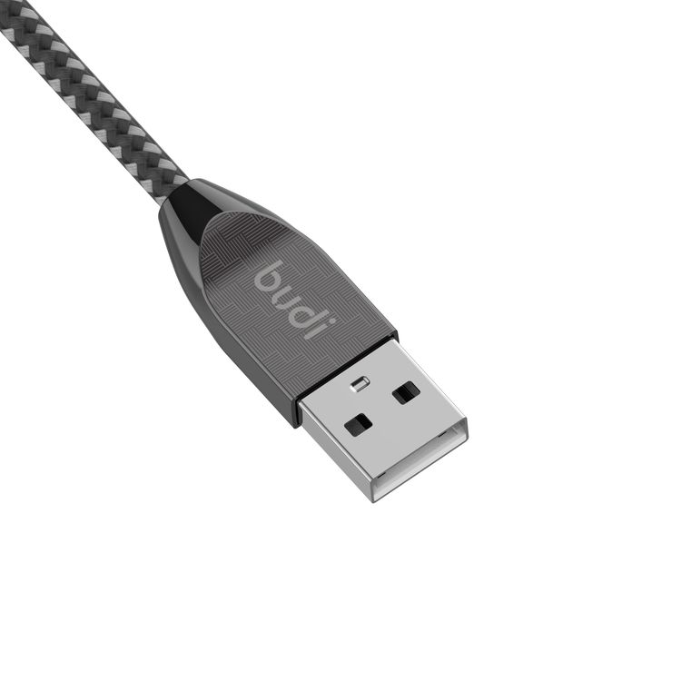 Budi Sync Lightning Cable Connector USB 2.0 Port - Black