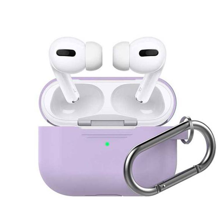 جراب سلسلة مفاتيح سيليكون بغطاء كامل من AhaStyle لهاتف Airpods Pro - لافندر