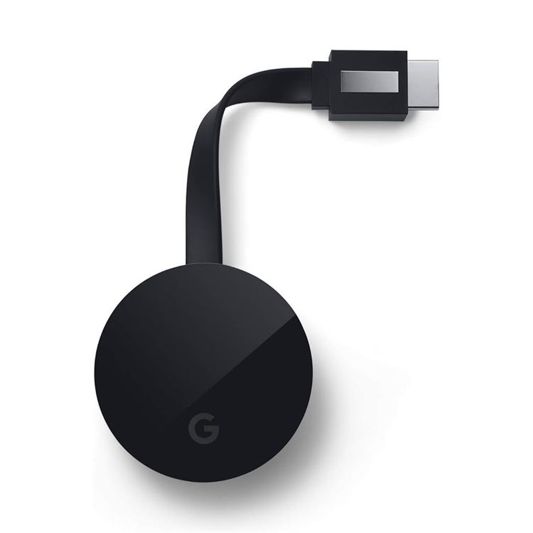 Google Chromecast Ultra with Wi-Fi, Ethernet & HDMI 2.0 Connectivity, 4K Resolution, Media Streaming, Built-in Power Supply - Black