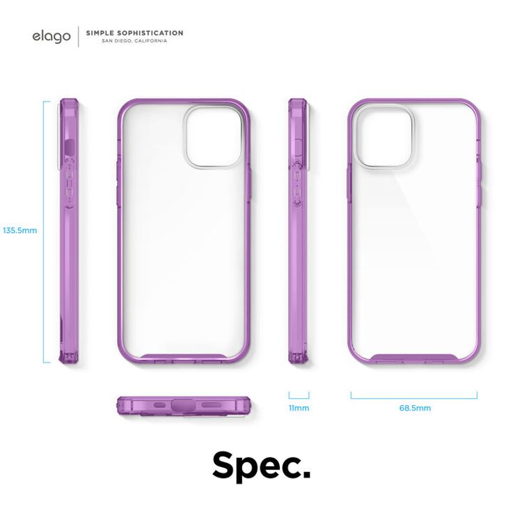 Elago Hybrid Case Compatible with iPhone 12 Mini (5.4")Ultimate Protection, Raised Bezel,Supports Wireless Charge,Anti-Yellowing, Shock Absorbing Design,Scratch Resistant-Lavender