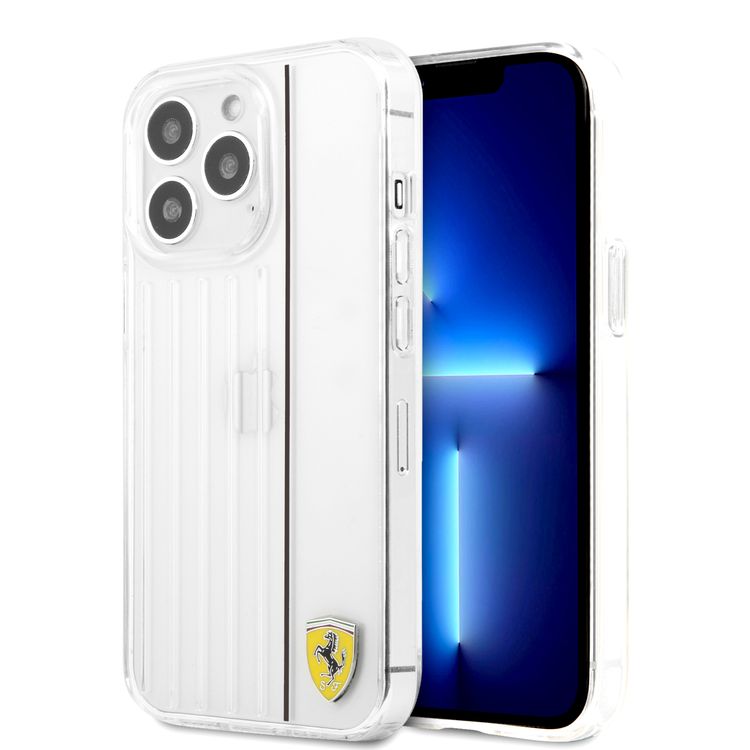 CG MOBILE Ferrari PC/TPU Hard Case with 3D Lines Contrasted Compatible for iPhone 13 Pro (6.1") Anti-Scratch, Easy Access to All Ports