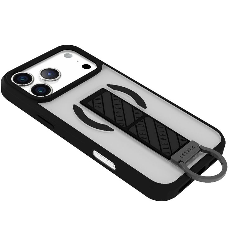 Levelo Morphix Clara GripStand MagSafe Case for iPhone 17 Pro Max, Raised Bezels for Camera & Screen, Strong Magnets, Shockproof Body & Matte Finish, Flexible D-Ring Stand, Anti-Fingerprint - Phantom Black