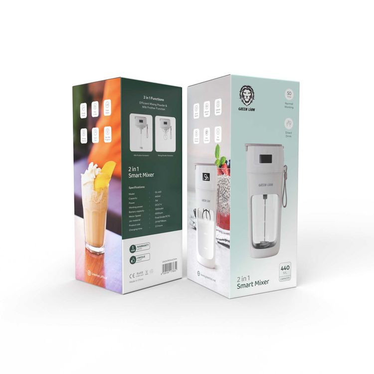 Green Lion 2 in 1 Smart Mixer 440mL - White