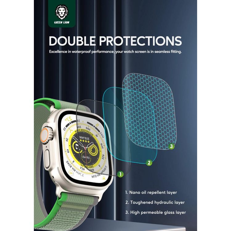 Green iWatch Ultra Screen Protector 49mm - Grey