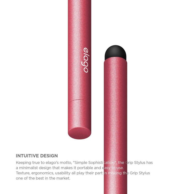 Elago Slim Stylus Pen, Completable With iOS & Android Series, Soft touch pen-point for better screen-protection, Extra Rubber Tip included, Hot Pink