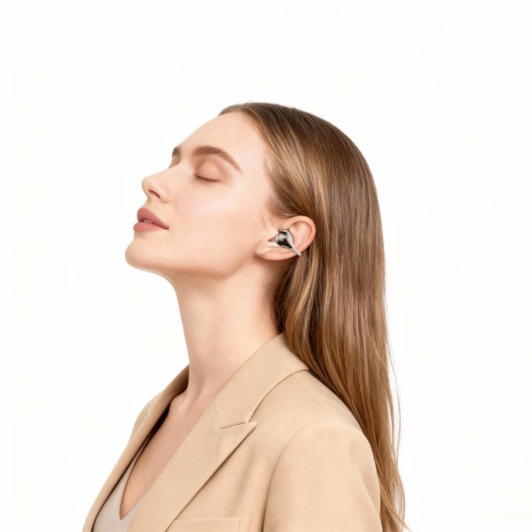 Green Lion Salvador Wireless Earbuds with Clip-On Design, Touch Control, USB-C Charging, Clear Voice Calls, Bluetooth Version 6.0, 2 Hours Charging Time, Up to 16 Hours Playtime, Secure Clip-On Fit - Beige