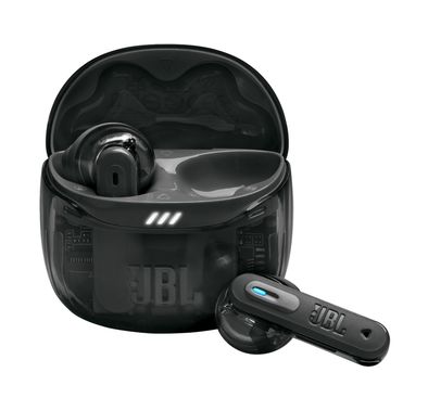 سماعات JBL Tune Flex 2 مع صوت JBL Pure Bass، وتطبيق JBL Headphones، و عمر بطارية يصل الي 48 ساعة و وقت شحن لمدة ساعتين - أسود شبحي