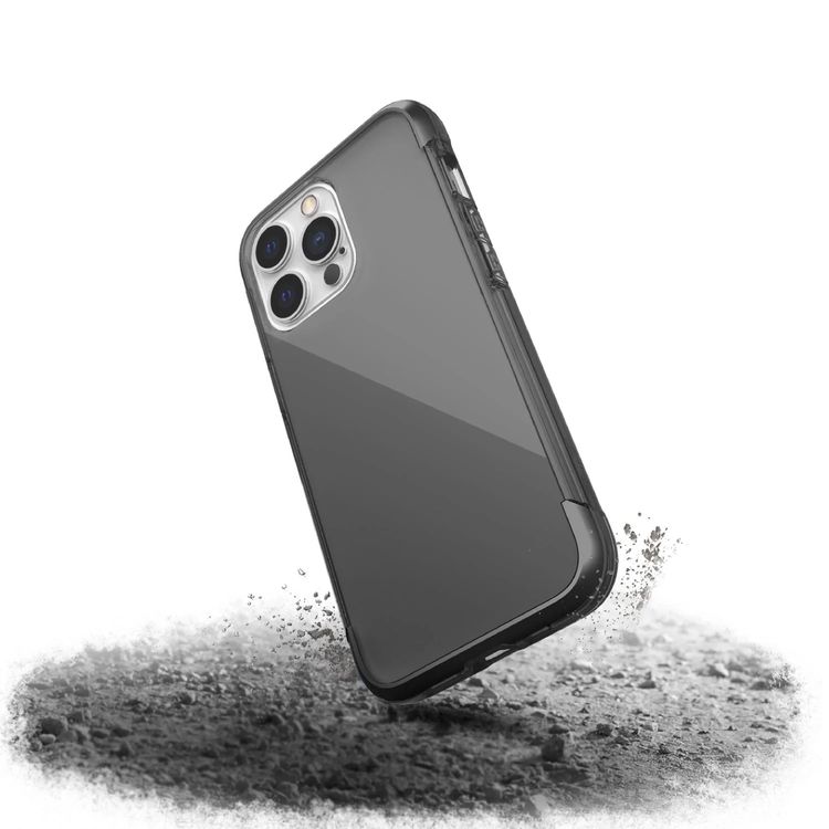 X-Doria Raptic Air for iPhone 14 Pro, Raised Bezel, Soft Rubber Interior, Slim & Compact, Recyclable & Biodegradable, Scratch and Damage Protection - Smoke