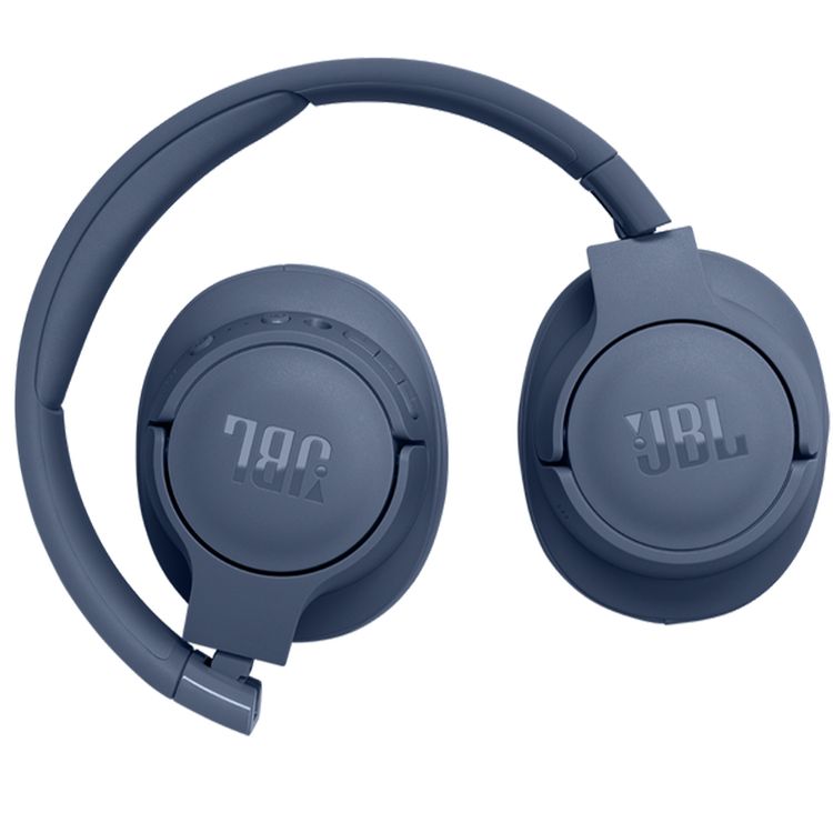 JBL Pure Bass Sound Wireless Over-Ear Headphones, Hands-Free Call, Detachable Cable, Built-in Microphone, Adaptive Noise Cancelling - Blue
