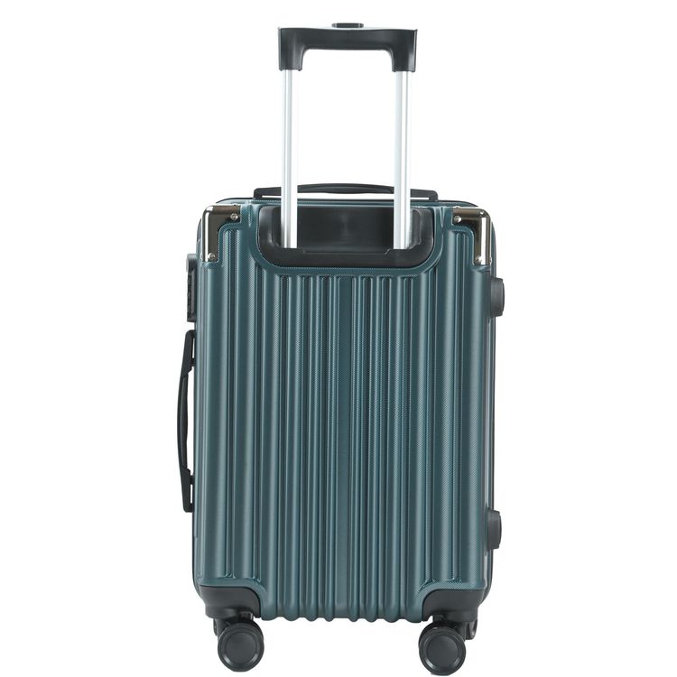 Levelo 3-Set ABS Luggage with Built-in Weighing Scale, Combination Lock, Iron Trolley, Double Wheels, Impact-Resistant Corners & Shock-Resistant, PP & Soft Rubber Handle - Forest Green