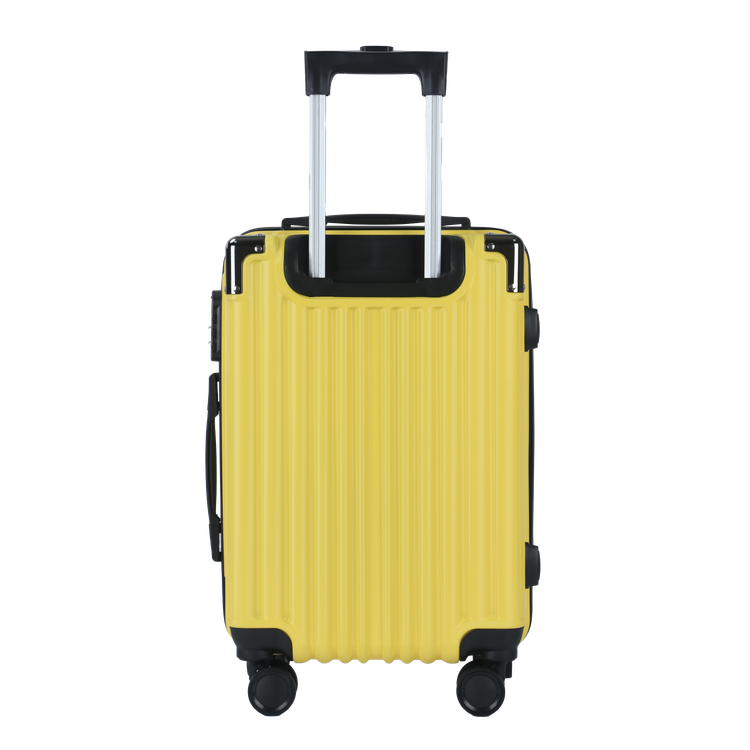Levelo 3-Set ABS Luggage with Built-in Weighing Scale, Combination Lock, Iron Trolley, Double Wheels, Impact-Resistant Corners & Shock-Resistant, PP & Soft Rubber Handle - Yellow