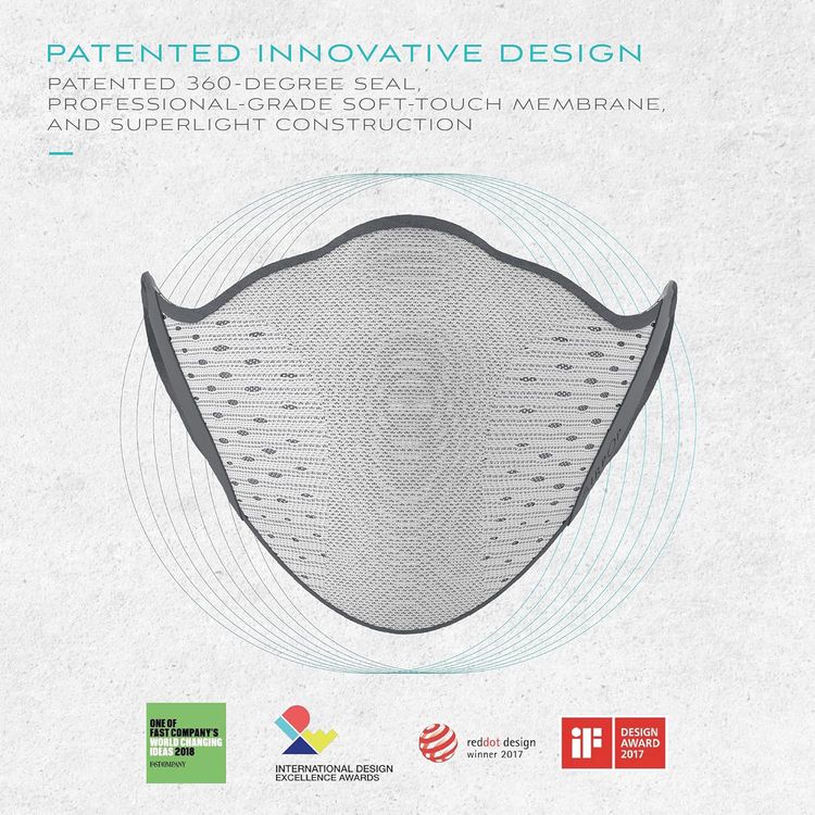 AirPOP Pocket Reusable Face Mask (2pcs) 4-Layer Filter Face Covering, Easy Breathing - Fit & Comfortable Folding Adjustable Face Mask for Pollutant Protection - White