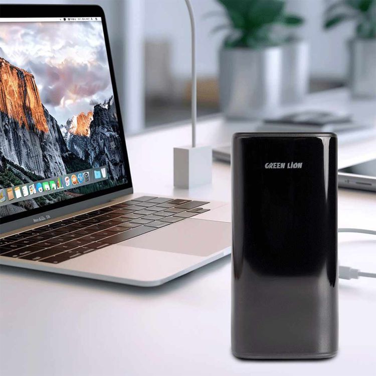 Green Lion Super Power Bank with 20000mAh Battery Capacity, 20W Power Delivery,  Dual QC & PD Ports, Charging Protection & Overheat Protection - Black