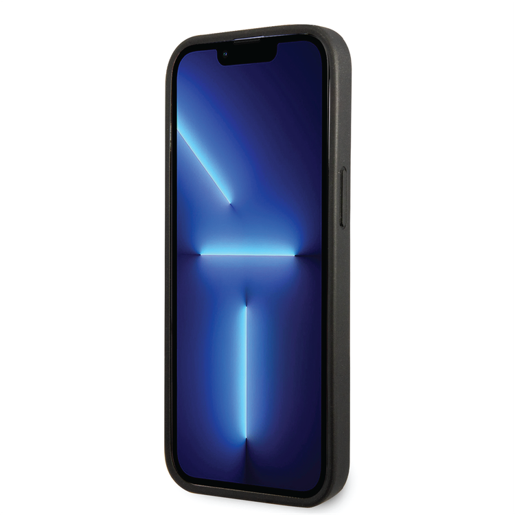 Ferrari PU Leather Perforated Case with Nylon Base & Yellow Shield Logo iPhone 14 Pro Compatibility - Yellow