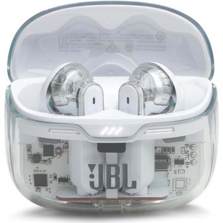 JBL Tune Beam True Wireless Earbuds In-Ear with Mic, Water & Dust Resistant, Bluetooth 5.3, Ambient Aware & Talk Thru, Multi-Point Connection, Active Noise Cancelling, Touch Control, Fast Charge - Ghost White