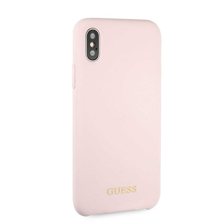 CG MOBILE Guess Silicone Phone Case Compatible for Apple iPhone X (5.8") Anti-Scratch Mobile Case Officially Licensed - Light Pink