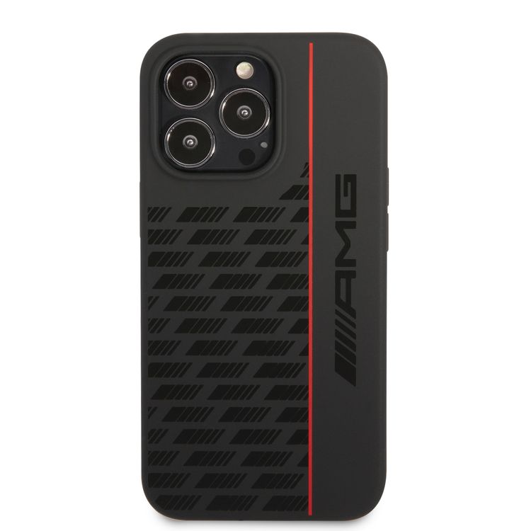AMG Liquid Silicone Case with Carbon Pattern iPhone 13 Pro - Black