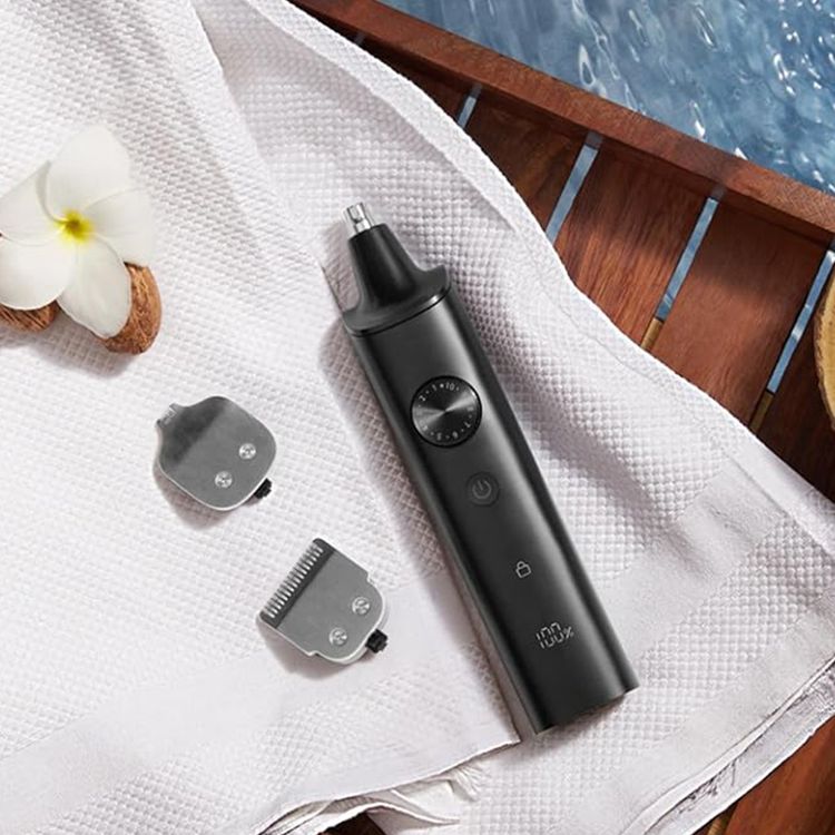 مجموعة العناية الشخصية Xiaomi Grooming Kit Pro مع وظيفة السلك واللاسلكية، حتى 90 دقيقة من وقت العمل، بطارية ليثيوم أيون بسعة 800 مللي أمبير في الساعة، 40 إعداد طول، دقة قص تصل إلى 0.5 مم، شحن سريع، قفل للسفر، مستوى مقاومة الماء IPX7 - باللون الأسود.